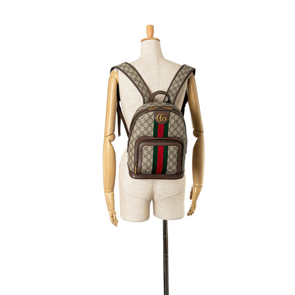 グッチ GGスプリーム オフィディア リュック バックパック 547965 ベージュ ブラウン PVC レザー レディース GUCCI 【中古】