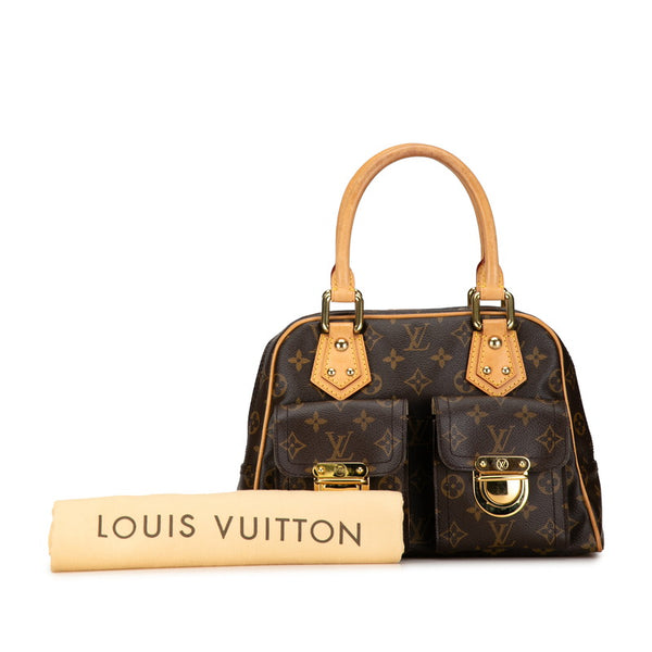 ルイ ヴィトン モノグラム マンハッタンPM ハンドバッグ M40026 ブラウン PVC レザー レディース LOUIS VUITTON 【中古】