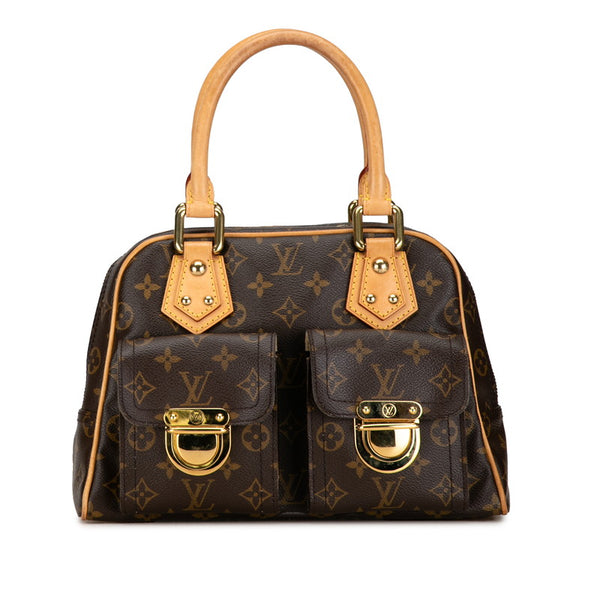 ルイ ヴィトン モノグラム マンハッタンPM ハンドバッグ M40026 ブラウン PVC レザー レディース LOUIS VUITTON 【中古】