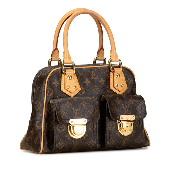 ルイ ヴィトン モノグラム マンハッタンPM ハンドバッグ M40026 ブラウン PVC レザー レディース LOUIS VUITTON 【中古】