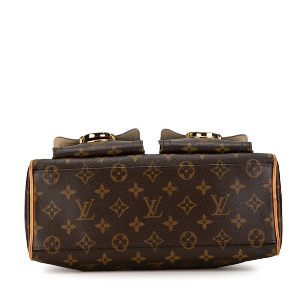 ルイ ヴィトン モノグラム マンハッタンPM ハンドバッグ M40026 ブラウン PVC レザー レディース LOUIS VUITTON 【中古】