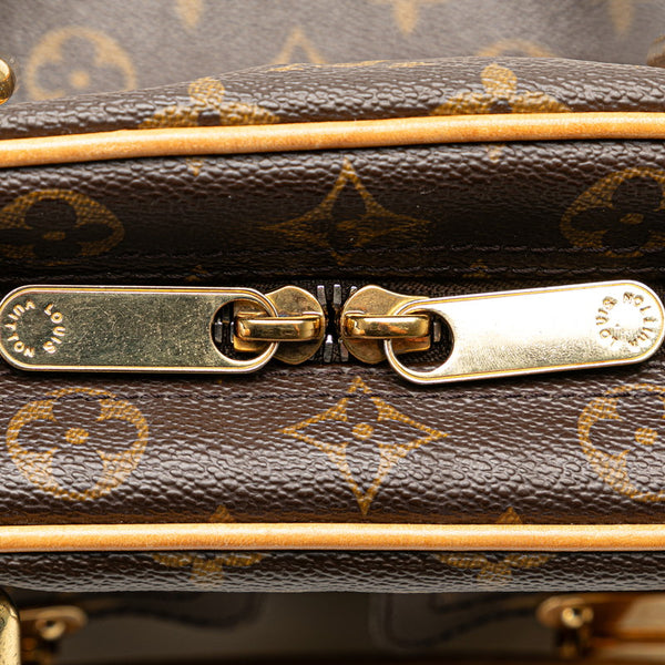 ルイ ヴィトン モノグラム マンハッタンPM ハンドバッグ M40026 ブラウン PVC レザー レディース LOUIS VUITTON 【中古】