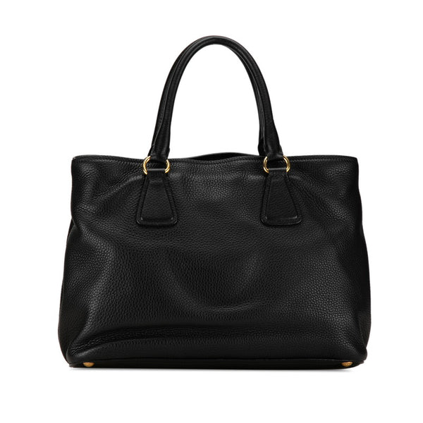 プラダ ロゴ ハンドバッグ ショルダーバッグ 2WAY ブラック レザー レディース PRADA 【中古】