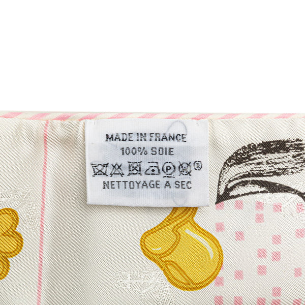 エルメス ツイリー Garde Robe Pop スカーフ ホワイト マルチカラー シルク レディース HERMES 【中古】
