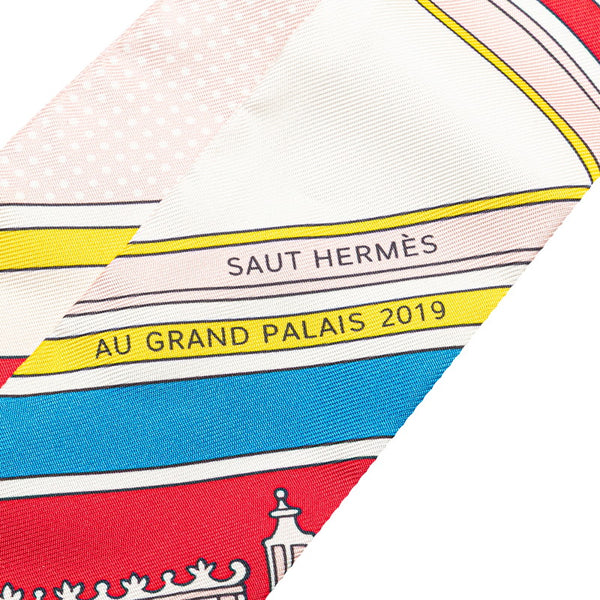 エルメス ツイリー Washington's Carriage Detail ジョージワシントンの馬車 スカーフ ホワイト マルチカラー シルク レディース HERMES 【中古】