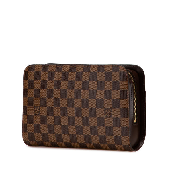 ルイ ヴィトン ダミエ サンルイ セカンドバッグ N51993 ブラウン PVC レザー メンズ LOUIS VUITTON 【中古】