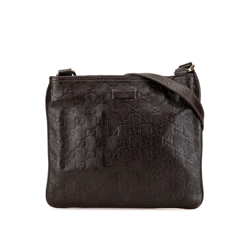 グッチ グッチシマ 斜め掛け ショルダーバッグ 201538 ブラウン レザー レディース GUCCI 【中古】