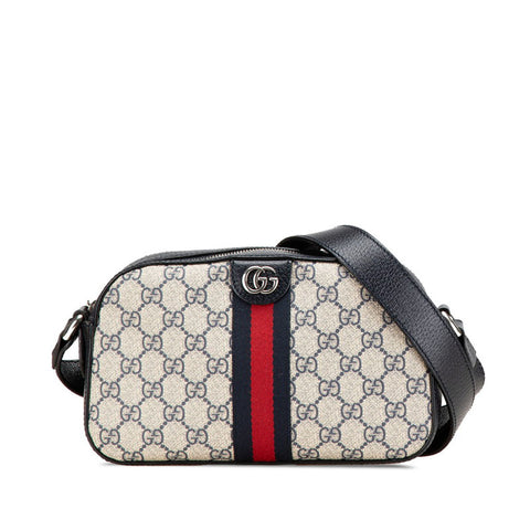 グッチ GGスプリーム オフィディア 斜め掛け ショルダーバッグ 681064 ネイビー PVC レザー レディース GUCCI 【中古】
