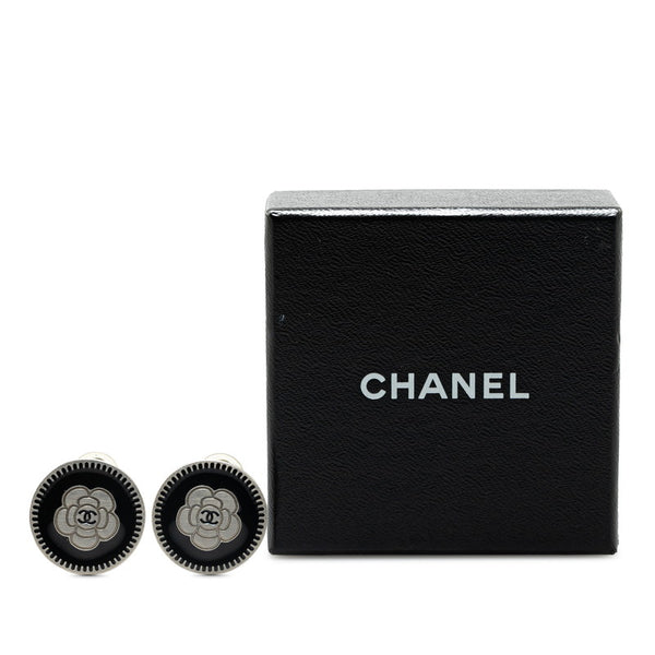 シャネル ココマーク カメリア イヤリング シルバー ブラック メタル レディース CHANEL 【中古】