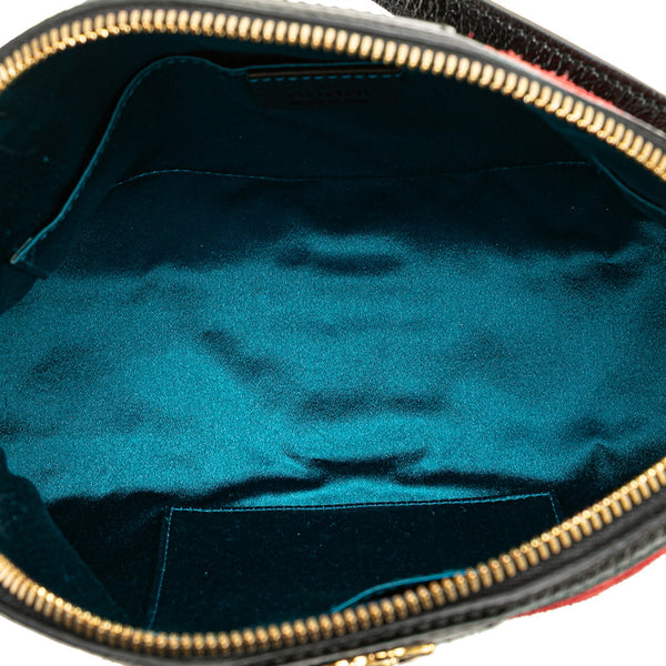 グッチ オフィディア シェリーライン 斜め掛け ショルダーバッグ 499621 レッド ブラック スウェード レザー レディース GUCCI 【中古】