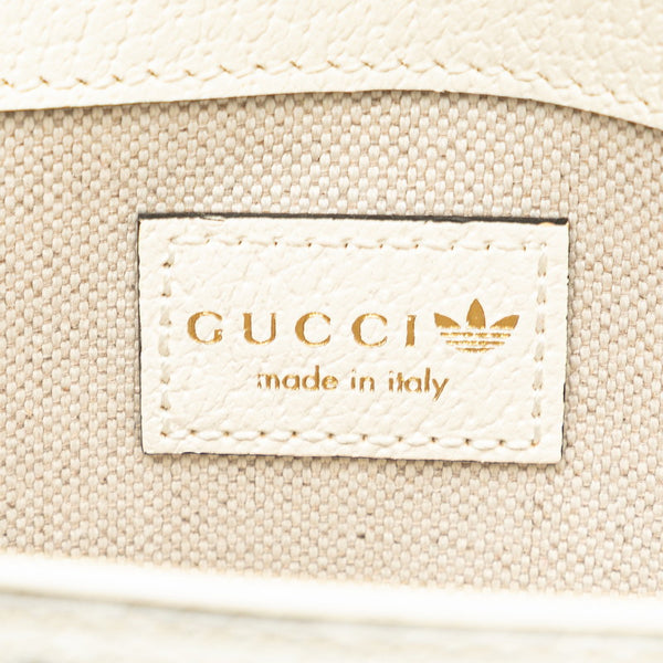 グッチ × adidas ホースビット ショルダーバッグ 658574 ホワイト ブラック レザー レディース GUCCI 【中古】