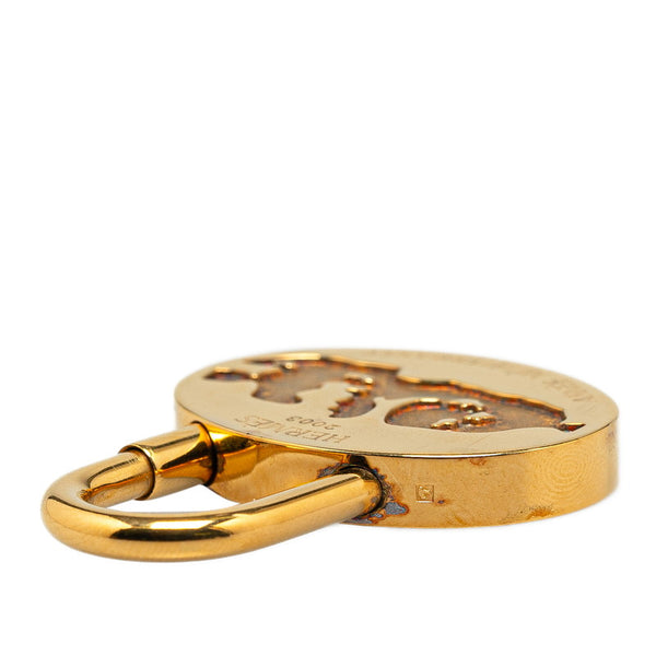 エルメス 地中海 2003年限定 カデナ パドロック 南京錠 ゴールド メッキ レディース HERMES 【中古】