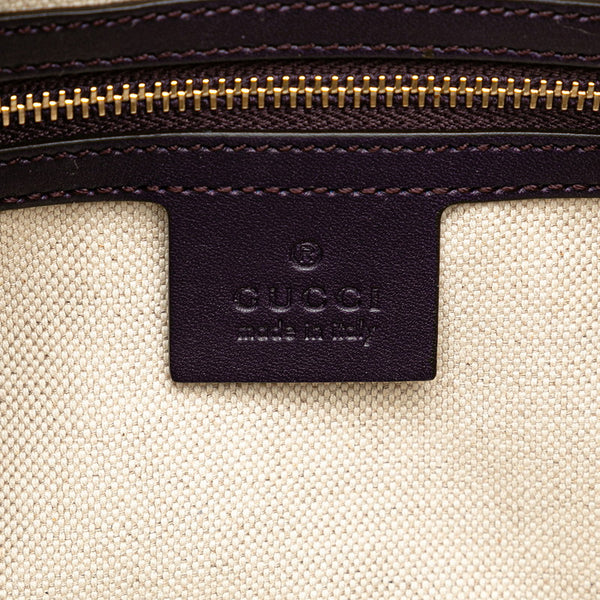 グッチ GGキャンバス ミニボストンバッグ ショルダーバッグ 2WAY 269876 ベージュ パープル キャンバス レザー レディース GUCCI 【中古】