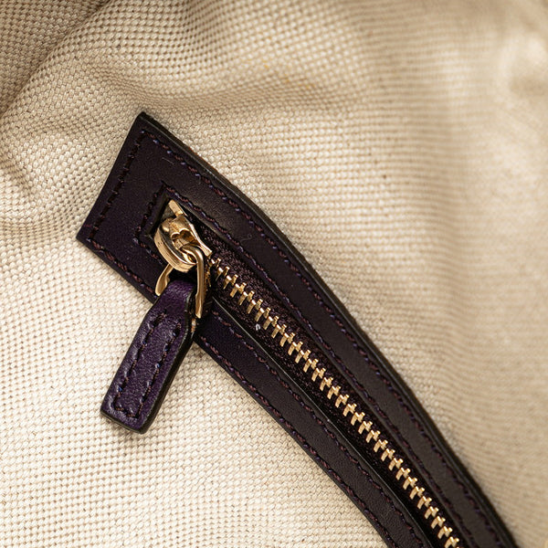 グッチ GGキャンバス ミニボストンバッグ ショルダーバッグ 2WAY 269876 ベージュ パープル キャンバス レザー レディース GUCCI 【中古】