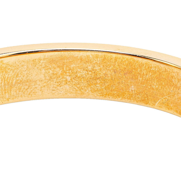 エルメス ミニクリックPM シェーヌダンクル バングル ゴールド ネイビー メッキ エナメル レディース HERMES 【中古】