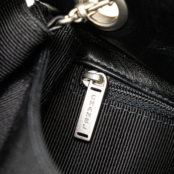 シャネル 2.55 チョコバー 斜め掛け チェーン ショルダーバッグ ブラック ラムスキン レディース CHANEL 【中古】