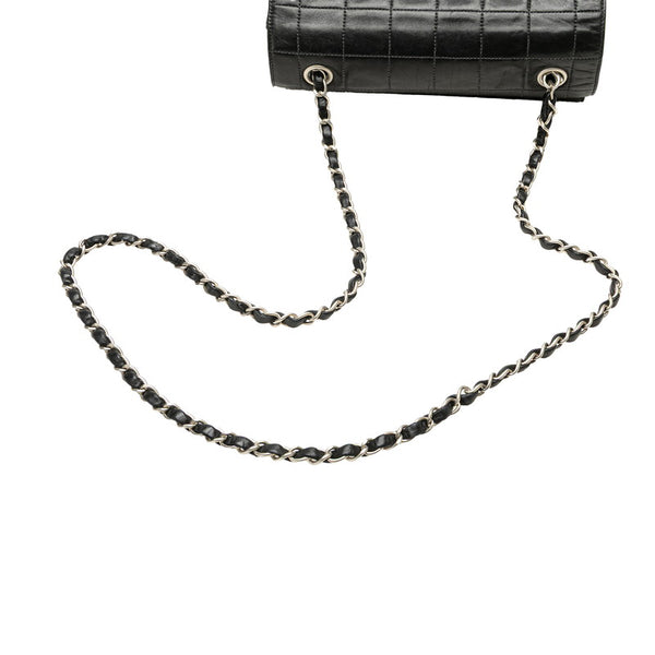 シャネル 2.55 チョコバー 斜め掛け チェーン ショルダーバッグ ブラック ラムスキン レディース CHANEL 【中古】