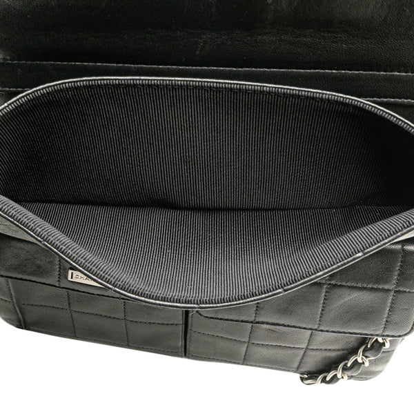 シャネル 2.55 チョコバー 斜め掛け チェーン ショルダーバッグ ブラック ラムスキン レディース CHANEL 【中古】