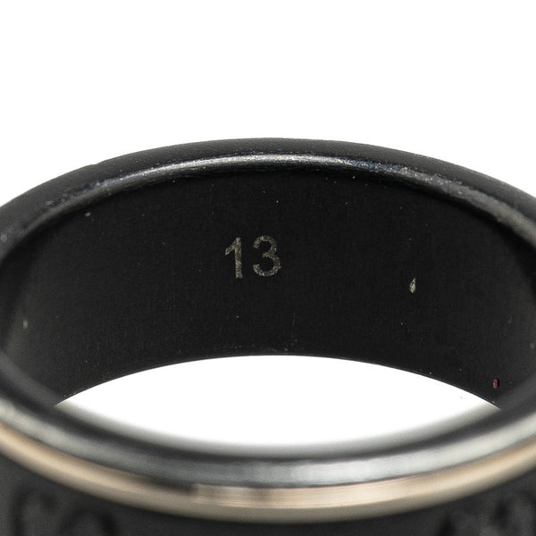 グッチ GGアイコン リング 指輪 #13 ブラック シルバー セラミック レディース GUCCI 【中古】