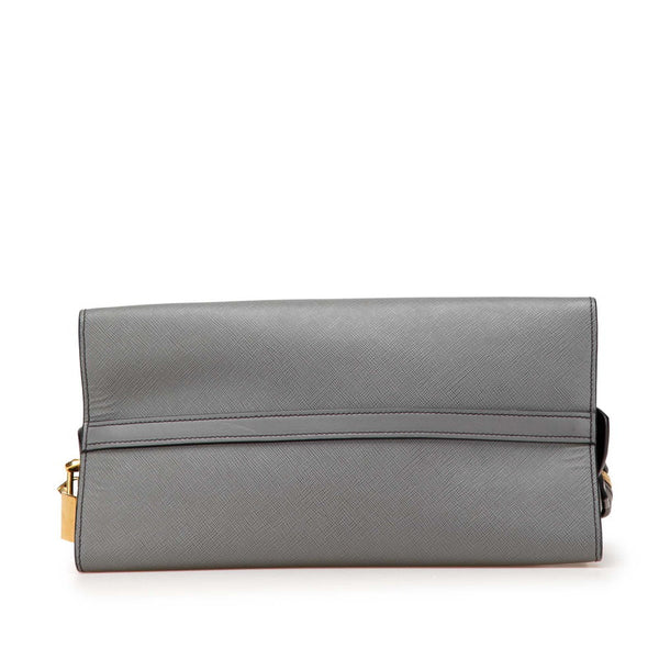 プラダ エスプラナード バイカラー ハンドバッグ 1BA046 ブラック グレー サフィアーノレザー レディース PRADA 【中古】