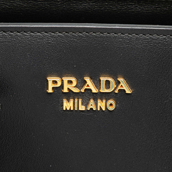 プラダ エスプラナード バイカラー ハンドバッグ 1BA046 ブラック グレー サフィアーノレザー レディース PRADA 【中古】