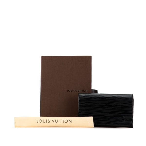 ルイ ヴィトン エピ ポルトフォイユ トレゾール L字ファスナー 二つ折り財布 M63972 ノワール レザー レディース LOUIS VUITTON 【中古】