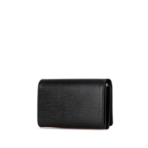 ルイ ヴィトン エピ ポルトフォイユ トレゾール L字ファスナー 二つ折り財布 M63972 ノワール レザー レディース LOUIS VUITTON 【中古】