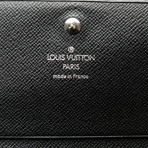 ルイ ヴィトン エピ ポルトフォイユ トレゾール L字ファスナー 二つ折り財布 M63972 ノワール レザー レディース LOUIS VUITTON 【中古】