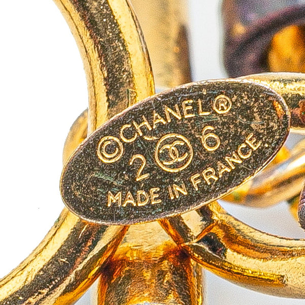 シャネル チェーン Tバー ブレスレット ゴールド パープル メッキ レザー レディース CHANEL 【中古】