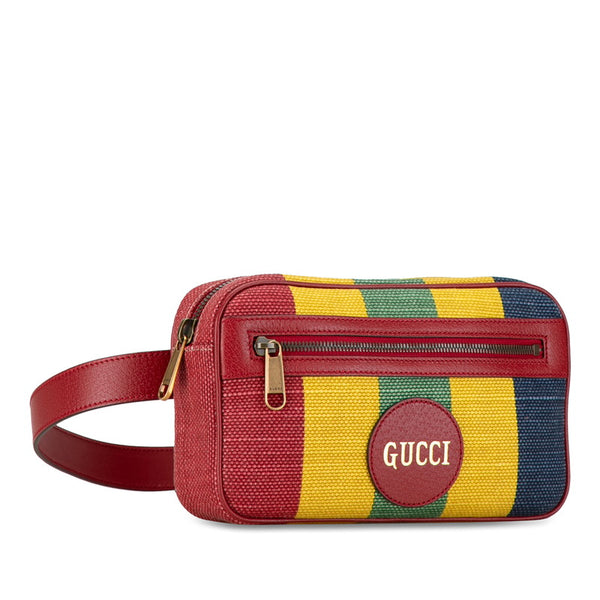 グッチ バイアデラ ボディバッグ ウエストバッグ 625895 レッド マルチカラー キャンバス レザー レディース GUCCI 【中古】