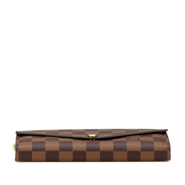 ルイ ヴィトン ダミエ ポルトフォイユ サラ 長財布 N63209 ブラウン PVC レザー レディース LOUIS VUITTON 【中古】