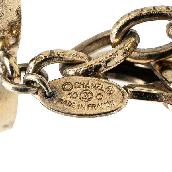 シャネル ココマーク ブレスレット ネイビー ブラック ゴールド フェイクパール メッキ レディース CHANEL 【中古】