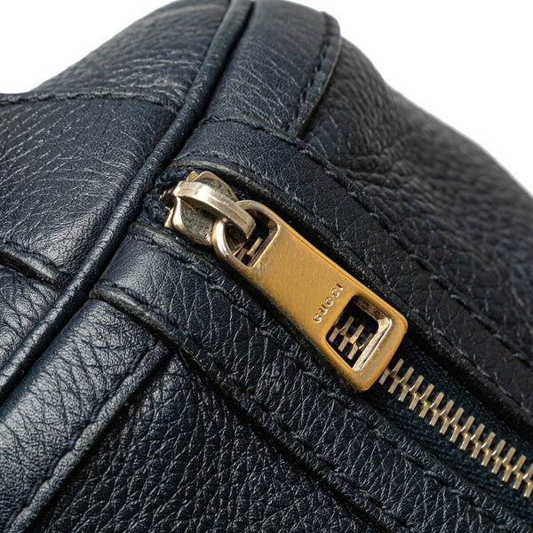 グッチ GGキャンバス シェリーライン ミニボストンバッグ ショルダーバッグ 2WAY 247205 ブラック ゴールド キャンバス レザー レディース GUCCI 【中古】