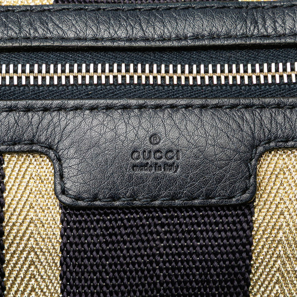 グッチ GGキャンバス シェリーライン ミニボストンバッグ ショルダーバッグ 2WAY 247205 ブラック ゴールド キャンバス レザー レディース GUCCI 【中古】