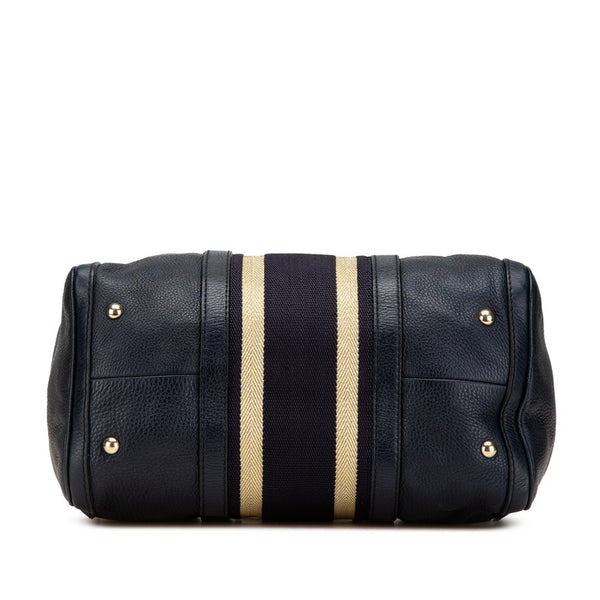 グッチ GGキャンバス シェリーライン ミニボストンバッグ ショルダーバッグ 2WAY 247205 ブラック ゴールド キャンバス レザー レディース GUCCI 【中古】