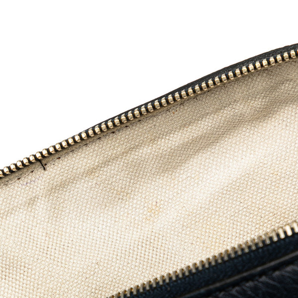 グッチ GGキャンバス シェリーライン ミニボストンバッグ ショルダーバッグ 2WAY 247205 ブラック ゴールド キャンバス レザー レディース GUCCI 【中古】