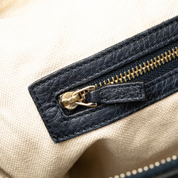 グッチ GGキャンバス シェリーライン ミニボストンバッグ ショルダーバッグ 2WAY 247205 ブラック ゴールド キャンバス レザー レディース GUCCI 【中古】