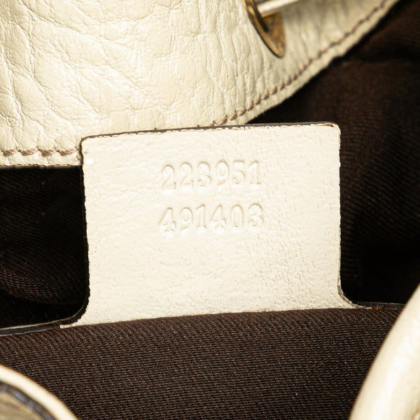 グッチ GGキャンバス ワンショルダーバッグ 223951 ベージュ ホワイト キャンバス レザー レディース GUCCI 【中古】