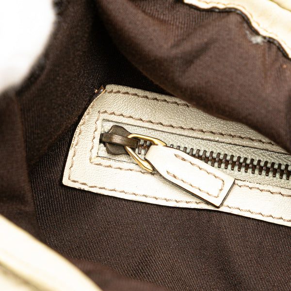 グッチ GGキャンバス ワンショルダーバッグ 223951 ベージュ ホワイト キャンバス レザー レディース GUCCI 【中古】