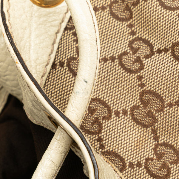 グッチ GGキャンバス ワンショルダーバッグ 223951 ベージュ ホワイト キャンバス レザー レディース GUCCI 【中古】