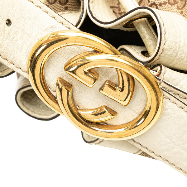 グッチ GGキャンバス ワンショルダーバッグ 223951 ベージュ ホワイト キャンバス レザー レディース GUCCI 【中古】