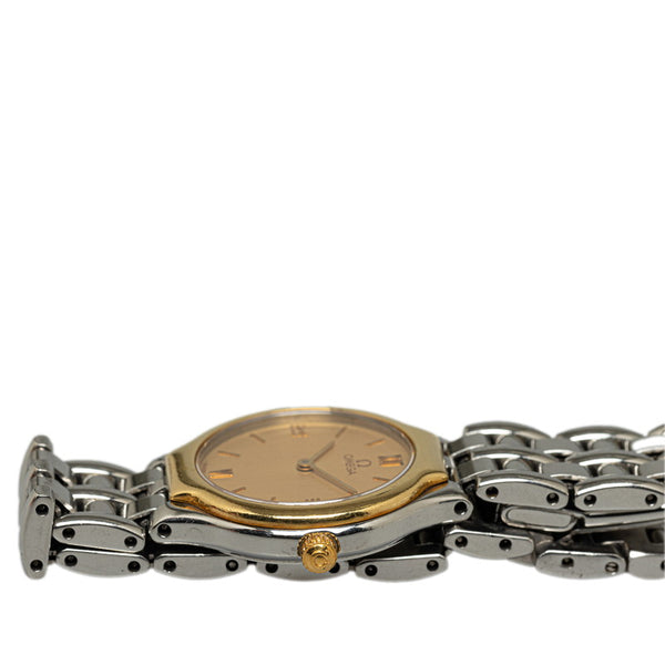 オメガ 腕時計 クオーツ ゴールド文字盤 ステンレススチール メッキ レディース OMEGA 【中古】