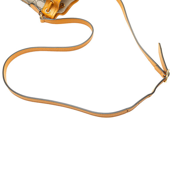 グッチ × EXO-KAI GGスプリーム 熊 ベアー モチーフ ミニ バケットバッグ ショルダーバッグ 660304 ベージュ ブラウン PVC レザー レディース GUCCI 【中古】