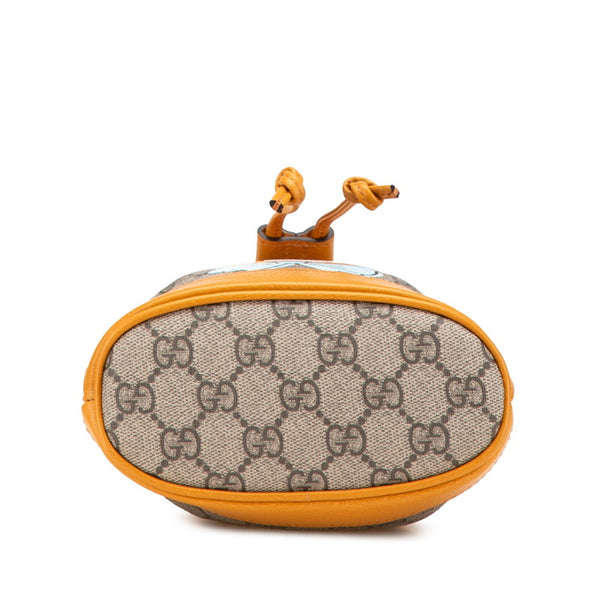 グッチ × EXO-KAI GGスプリーム 熊 ベアー モチーフ ミニ バケットバッグ ショルダーバッグ 660304 ベージュ ブラウン PVC レザー レディース GUCCI 【中古】