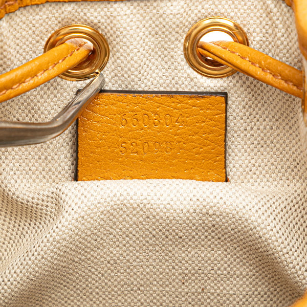 グッチ × EXO-KAI GGスプリーム 熊 ベアー モチーフ ミニ バケットバッグ ショルダーバッグ 660304 ベージュ ブラウン PVC レザー レディース GUCCI 【中古】