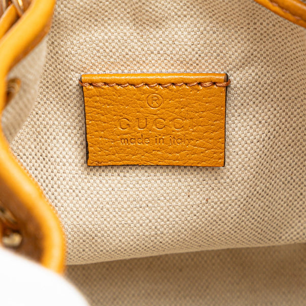 グッチ × EXO-KAI GGスプリーム 熊 ベアー モチーフ ミニ バケットバッグ ショルダーバッグ 660304 ベージュ ブラウン PVC レザー レディース GUCCI 【中古】