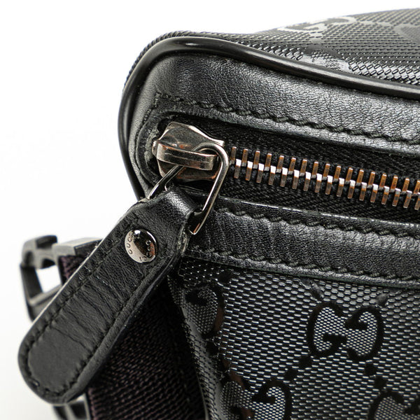 グッチ GGインプリメ ウエストバッグ ボディバッグ 233269 ブラック PVC レザー レディース GUCCI 【中古】