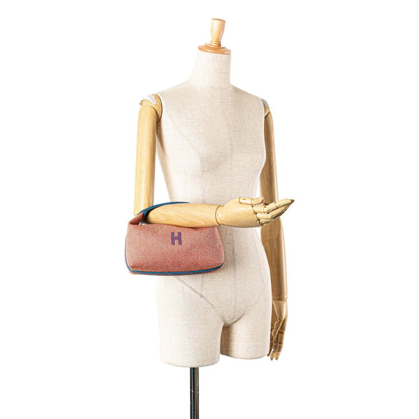 エルメス ブリッド ア ブラックPM ハンドバッグ トメット レッド キャンバス レディース HERMES 【中古】