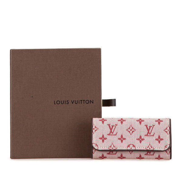 ルイ ヴィトン モノグラム ミニ ミュルティクレ4 キーケース M92426 レッド キャンバス レザー レディース LOUIS VUITTON 【中古】