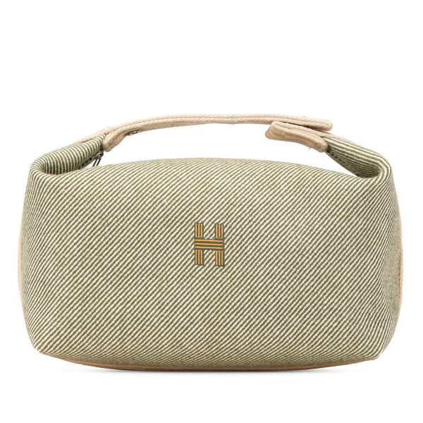 エルメス ブリッド ア ブラックGM ハンドバッグ ヴェールフォレ グリーン ウール レディース HERMES 【中古】